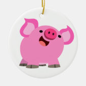 Cute Laughing Cartoon Pig Keramisch Ornament (Voorkant)
