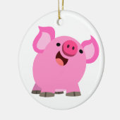 Cute Laughing Cartoon Pig Keramisch Ornament (Links)