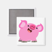 Cute Laughing Cartoon Pig Magneet (Voorkant / Achterkant)