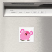 Cute Laughing Cartoon Pig Magneet (Insitu (Vaatwasser))