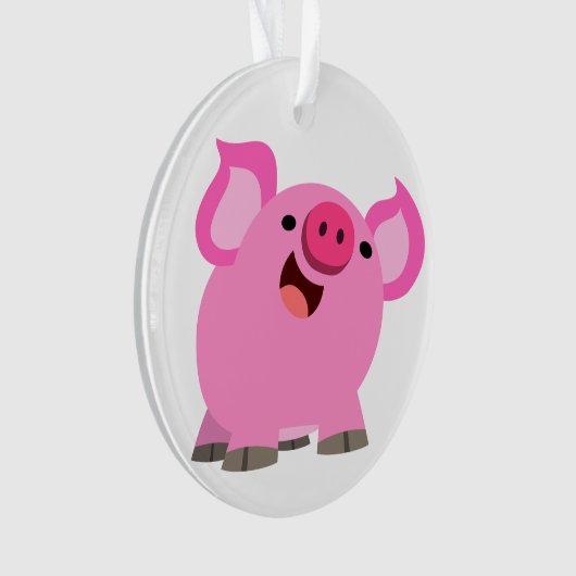 Cute Laughing Cartoon Pig Ornament (voorkant)