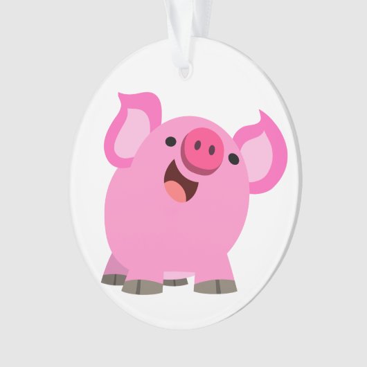 Cute Laughing Cartoon Pig Ornament (voorkant)