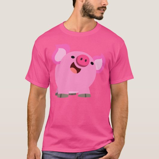Cute Laughing Cartoon Pig t-Shirt (Voorkant)