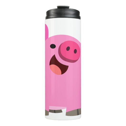 Cute Laughing Cartoon Pig Thermosbeker (Voorkant)