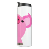 Cute Laughing Cartoon Pig Thermosbeker (Geroteerd rechts)