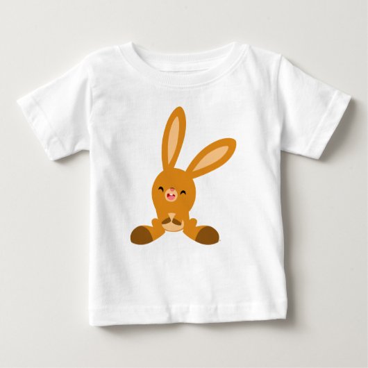Cute Laughing Cartoon Rabbit Baby T-Shirt (Voorkant)