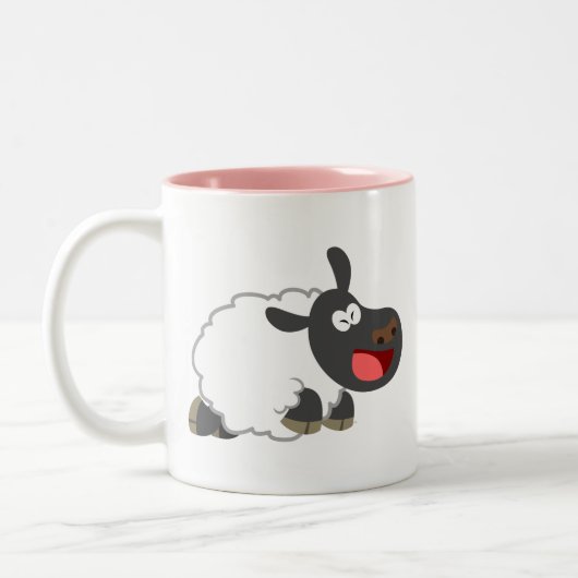 Cute Laughing Cartoon Sheep Mok (Links)