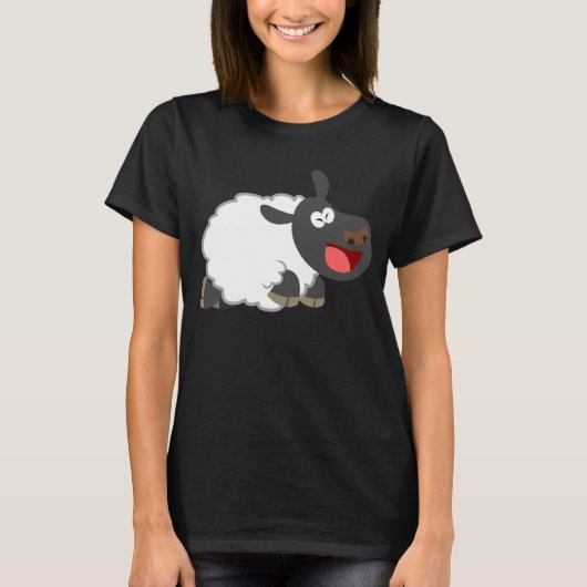 Cute Laughing Cartoon Sheep Women T-Shirt (Voorkant)