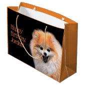 Cute Laughing Pomeranian Dog Groot Cadeauzakje (Achterkant Gekanteld)
