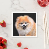 Cute Laughing Pomeranian Dog Servet (Insitu)