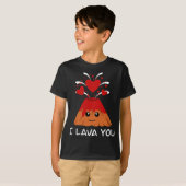 Cute Lava Day Volcano Love Couple Valentijnsdag T-shirt (Voorkant volledig)
