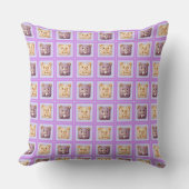 Cute Lavendel Blauwbes Patchwork cookie Beer Kussen (Voorkant)