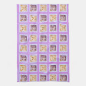 Cute Lavendel Blauwe Patchwork koekbeer Theedoek (Verticaal)