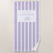 Cute Lavendel Lint Coquette Preppy Bruidsmeisje Strandlaken (Voorkant)