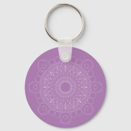 Cute Lavendel Paarse Mandala v2 Sleutelhanger