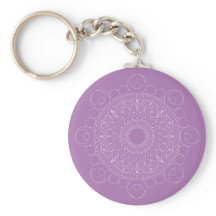 Cute Lavendel Paarse Mandala v2 Sleutelhanger