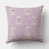 Cute Lavendel Prinses Beer Patroon Kussen (Achterkant)