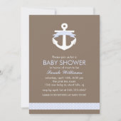 Cute Lavender Anchor Nautical Theme Baby shower Kaart (Voorkant)
