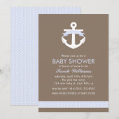 Cute Lavender Anchor Nautical Theme Baby shower Kaart (Voorkant / Achterkant)
