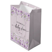 Cute Lavender Baby shower Favors Gift Bag Medium Cadeauzakje (Voorkant Gekanteld)