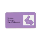 Cute Lavender Bunny Rabbit Label (Voorkant)