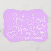 Cute Lavender Cool Script Typography Bridesmaid Kaart (Voorkant / Achterkant)