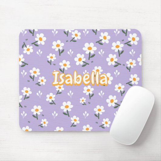 Cute Lavender Daisy Mouse Pad for Spring Muismat (Met muis)