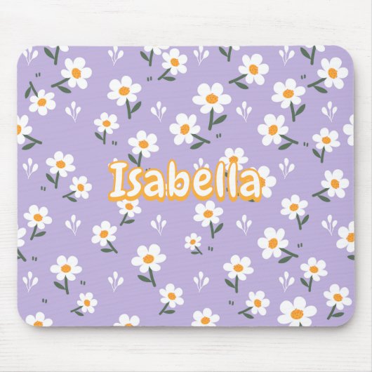 Cute Lavender Daisy Mouse Pad for Spring Muismat (Voorkant)