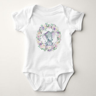 Cute Lavender Elephant Baby Jumpsuit Romper