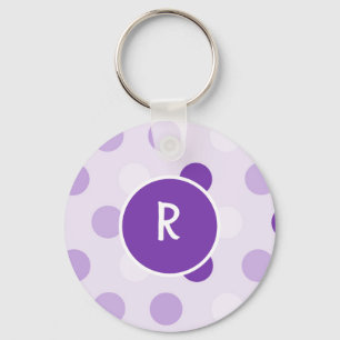 Cute Lavender en Paarse Polka Dots Sleutelhanger