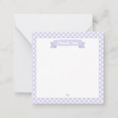 Cute Lavender Gingham Pattern Hartelijk dank Notitiekaartje (Voorkant)