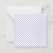 Cute Lavender Gingham Pattern Hartelijk dank Notitiekaartje (Achterkant)
