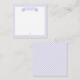 Cute Lavender Gingham Pattern Hartelijk dank Notitiekaartje