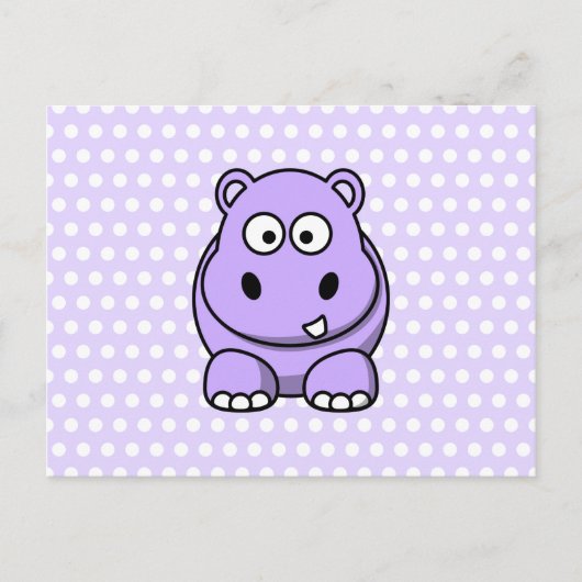 Cute Lavender Hippo Briefkaart (Voorkant)