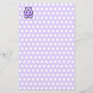 Cute Lavender Hippo Briefpapier