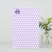 Cute Lavender Hippo Briefpapier (Staand voorkant)