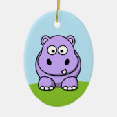 Cute Lavender Hippo Keramisch Ornament (Voorkant)