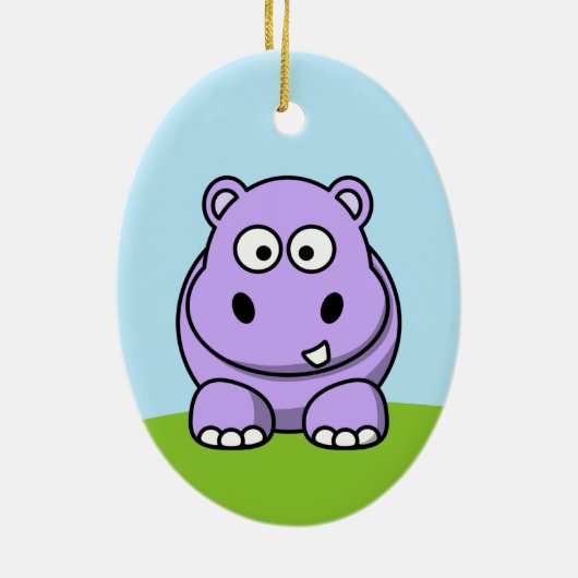 Cute Lavender Hippo Keramisch Ornament (Achterkant)