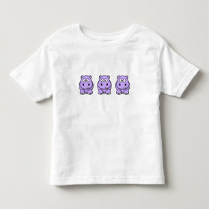 Cute Lavender Hippo Kinder Shirts