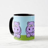 Cute Lavender Hippo Mok (Voorkant links)
