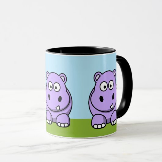 Cute Lavender Hippo Mok (Voorkant rechts)