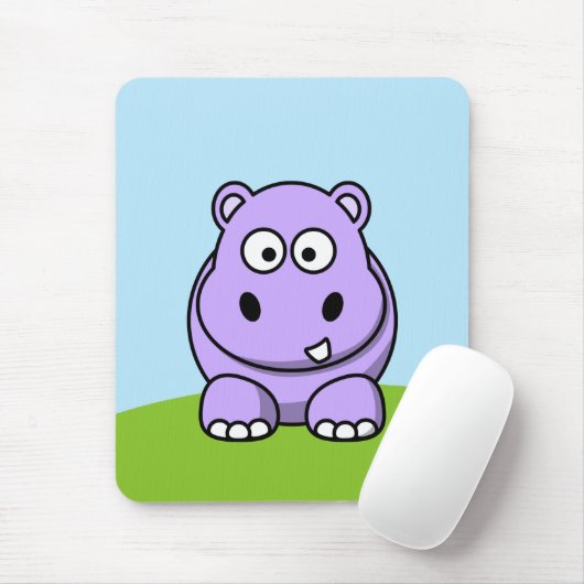 Cute Lavender Hippo Muismat (Met muis)
