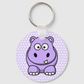 Cute Lavender Hippo Sleutelhanger (Voorkant)