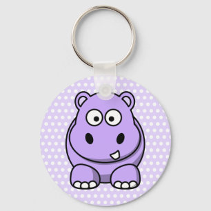 Cute Lavender Hippo Sleutelhanger