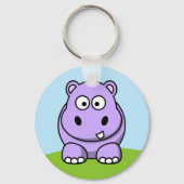 Cute Lavender Hippo Sleutelhanger (Voorkant)