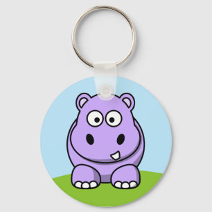 Cute Lavender Hippo Sleutelhanger