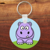 Cute Lavender Hippo Sleutelhanger (Voorkant)
