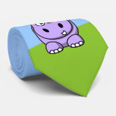Cute Lavender Hippo Stropdas (Opgerold)