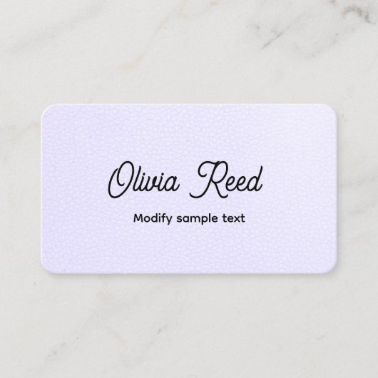 Cute Lavender Leather Script Visitekaartje (Voorkant)