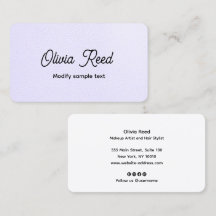 Cute Lavender Leather Script Visitekaartje